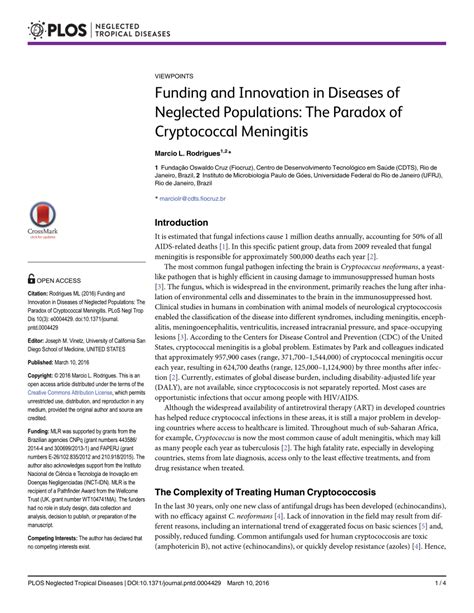 Pdf Funding And Innovation In Diseases Of Neglected Populations The