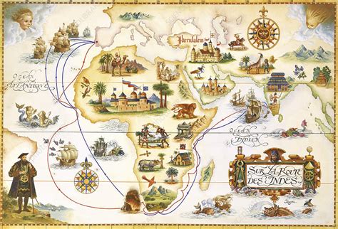 Vasco da gama route map consists of 10 awesome pics and i hope you like it. Vasco de Gama's route - Stock Image - E056/0103 - Science ...