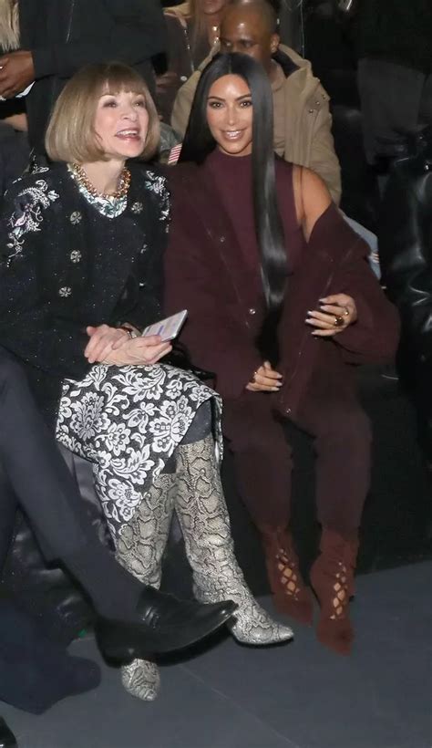 Kim Kardashian Anna Wintour Kylie Jenner And Tyga Sit On The Front
