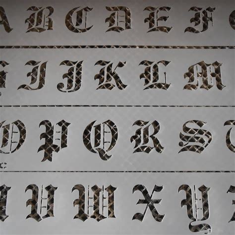 Old English Stencil Letters Etsy