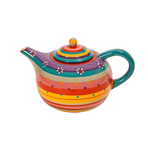 Check spelling or type a new query. Colourful pottery teapot is one of a range of french ...