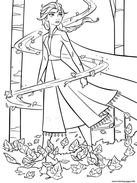Frozen 2 Anna And Elemental Spirit Of Wind Coloring Page Printable