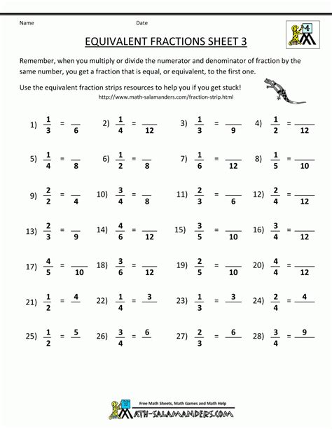 Https://tommynaija.com/worksheet/4th Grade Equivalent Fractions Worksheet