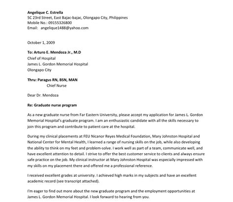 Cover Letter Sample For Nurses Philippines Sample Letter