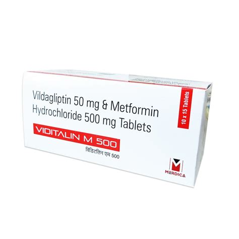 Viditalin M 500 Vildagliptin 50 Mg And Metformin Hydrochloride 500 Mg Tablets Merdica