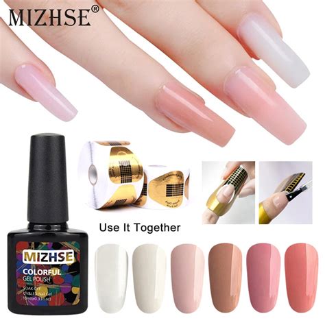 MIZHSE Acrylic Poly Nail Gel Quick Extension Gel Polish Clear Pink Nude