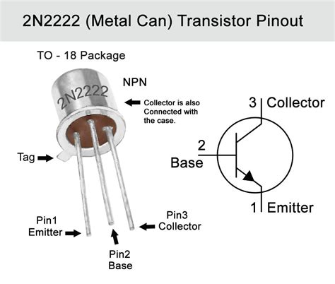 2n2222 Npn Metal Transistor 75v 800ma To 18 Makers Electronics