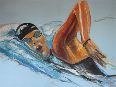 Swimming Through Life Sports Painting Art Painting Oil Painting