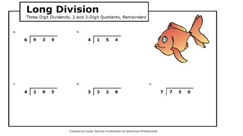 long division worksheet  grade   worksheet