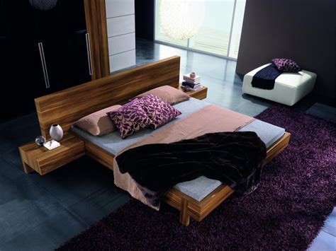 Solid Wood Platform Bed Two Tone With Side Tables King Queen Bed Frame Interior Design Ideas