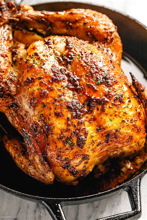 Roasted Chicken With Garlic Herb Butter Best Roast Chicken Recipe Whole Chicken Recipes Oven