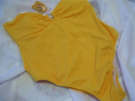 Bathing Suit Bright Yellow Matching Swimsuit Cover Up Toe Etsy