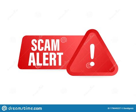 Banner With Red Scam Alert Attention Sign Cyber Security Icon