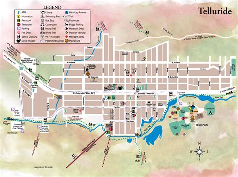 Telluride Town Map Telluride Co Mappery Bike Trails Hiking Trails