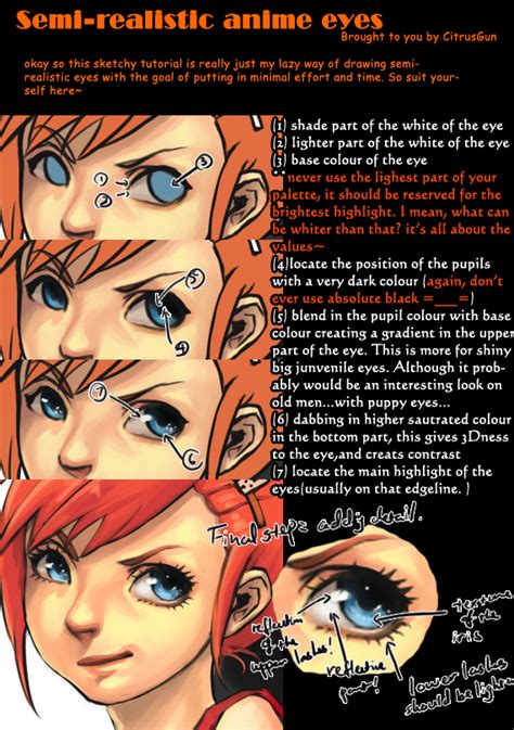Tutorial Semi Realistic Anime Eyes The Citrus Way By