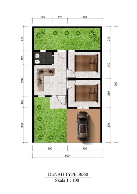 Denah Rumah Subsidi Perumahan BMW Perumahan Bumi Mas Wahyu