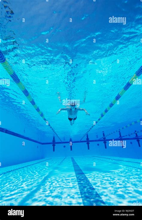 Underwater Shot Of Male Athlete Swimming In Pool Stock Photo Alamy