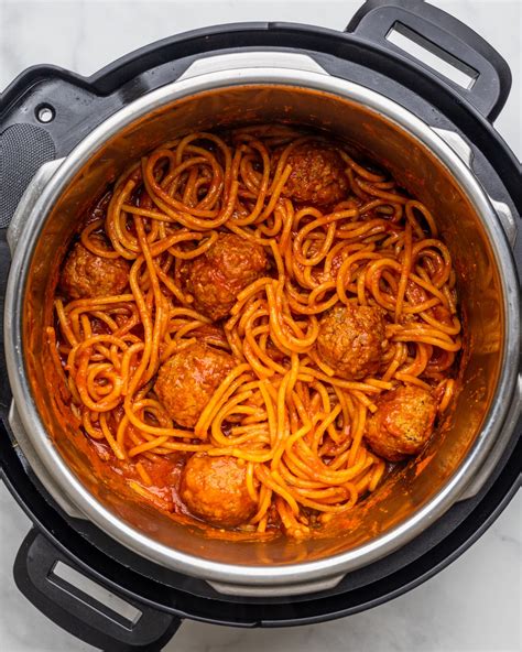 Stuck for ideas as to how to cook with spaghetti? Instant Pot Spaghetti and Meatballs Recipe | Kitchn