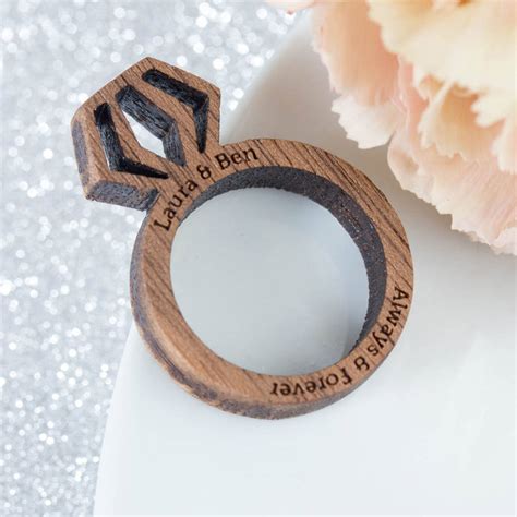 Personalised Wood Proposal Engagement Ring By Create T Love