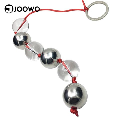 Joowo Anal Butt Toys Anus Enlargement Insert Beads Glass Sex Products