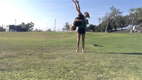 Two Person Gymnastics Tricks Youtube