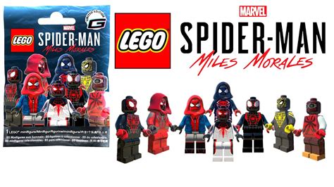 Lego Spider Man Minifigure Spider Man Miles Morales Dark Red Hood