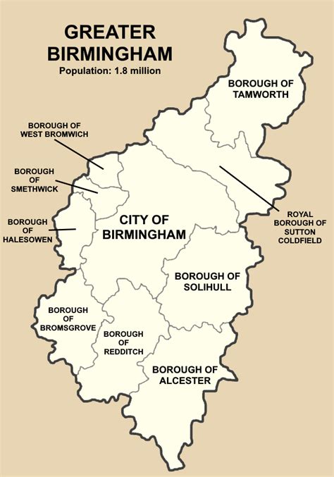 Greater Birmingham And Its Administrative Divisions Imaginarymaps