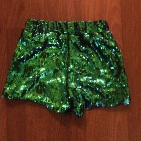 Sequin Green Shorts Small Green Sequins Short Dresses Clothes Design