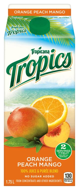 Tropicana® Tropics® - Orange Peach Mango | Tropicana.ca