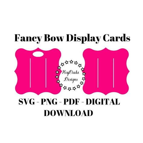 Bow Display Card Svg Bow Template Svg Bow Card Holder Etsy New Zealand
