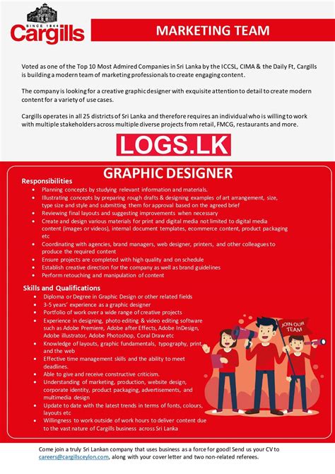 Graphic Designer Jobs Vacancies 2023 In Sri Lanka Cargills