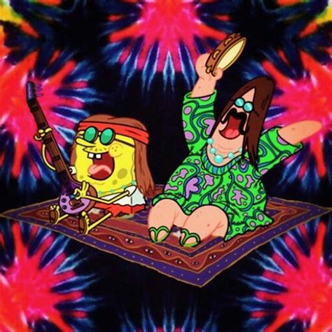 Spongebob And Patrick Mode Hippie On Sf Wallpaper Iphone Wallpaper
