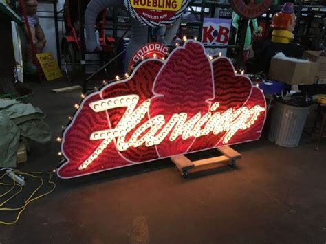 Vintage Animated Stage Prop Flamingo Sign Obnoxious Antiques