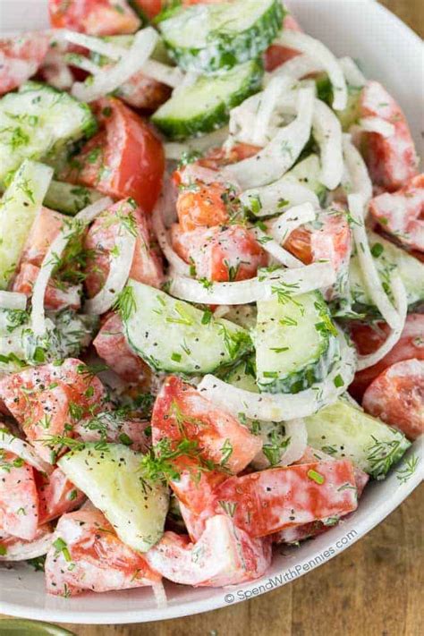 Creamy Cucumber Tomato Salad Spend With Pennies