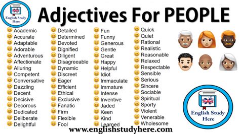 Adjectives For People English Study Here
