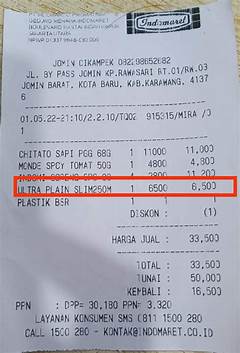Contoh Struk Belanja
