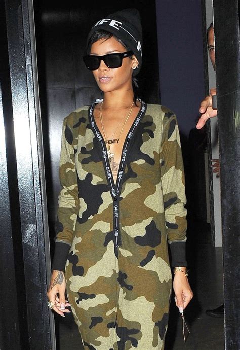 Rihanna Wears Camo Onesie From Rihanna For River Island A W