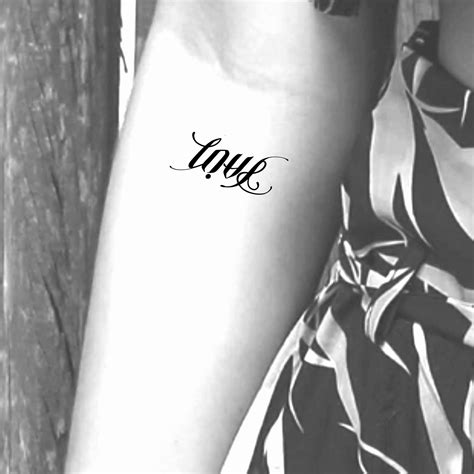 Love Pain Ambigram Temporary Tattoo