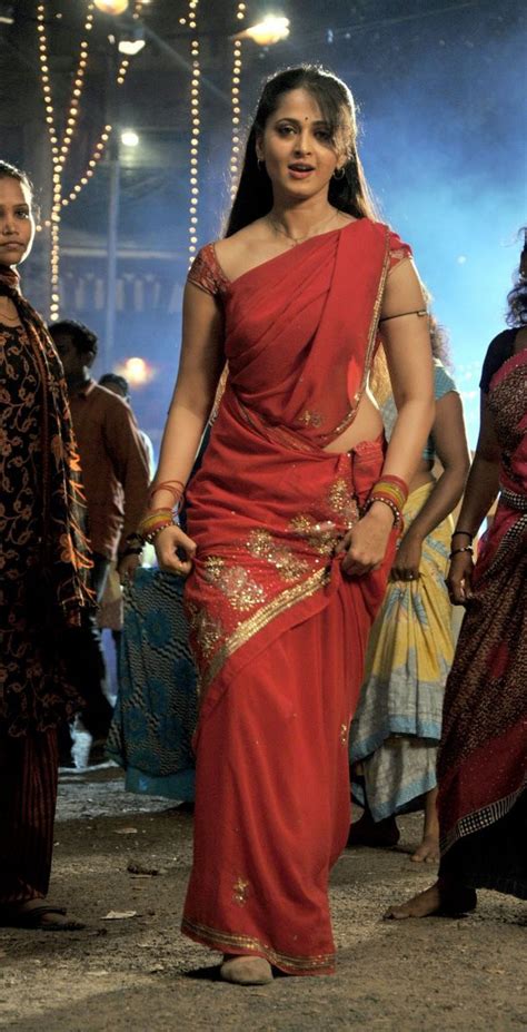 Tollywood Actress Photo Gallery Anushka Shetty In Red Saree Latest Stills