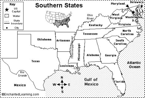 Southern States Mapquiz Printout