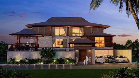 Bali style home architecture combines traditional aesthetic principles, island's abundance of natural materials, famous artistry and craftsmanship of its people, as well as international architecture. bali style roof - modern | Dream house exterior, House exterior, Villa