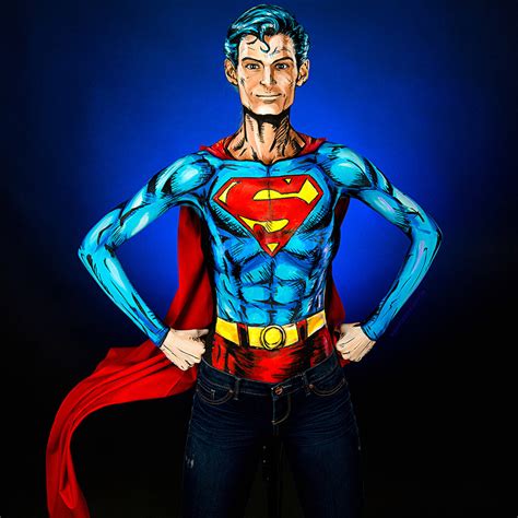 This Superman Body Paint Cosplay Is Both Awesome And Really Weird