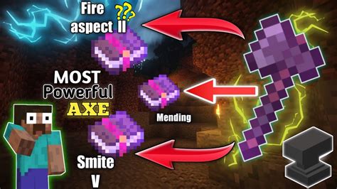 Most Powerful Axe In Minecraft With Fire Aspect Youtube
