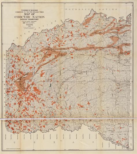 Map Of Choctaw Nation Indian Territory Coal And Asphalt Segregation
