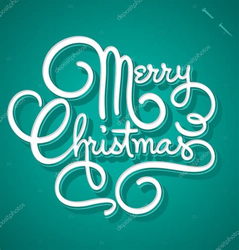 Merry Christmas Hand Lettering Vector Stock Vector Image By
