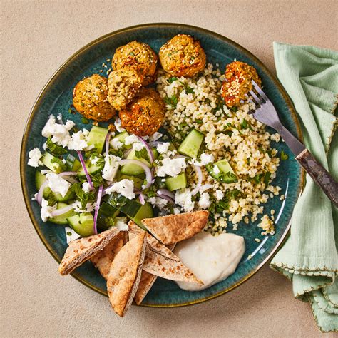 Oven Baked Falafel Mezze Plate Recipe Gousto