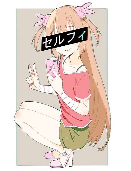 Selfie Sad Japanese Anime Aesthetic Posters By