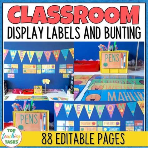Editable Classroom Display Labels And Bunting Classroom Decor Top