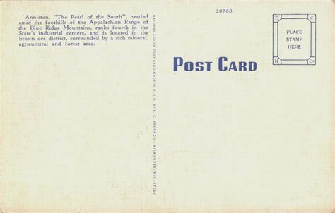 Us Post Office Anniston Alabama Vintage Postcard 1930s Old Cars Court