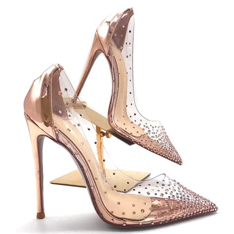 Doris Fanny Sexy Stiletto Rose Gold Heels Pumps Women Shoes Large Size Red Bottoms High Heels